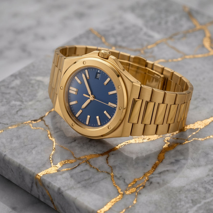 Pergor Valtor Blue Steel – automatic watch, stainless steel case and bracelet