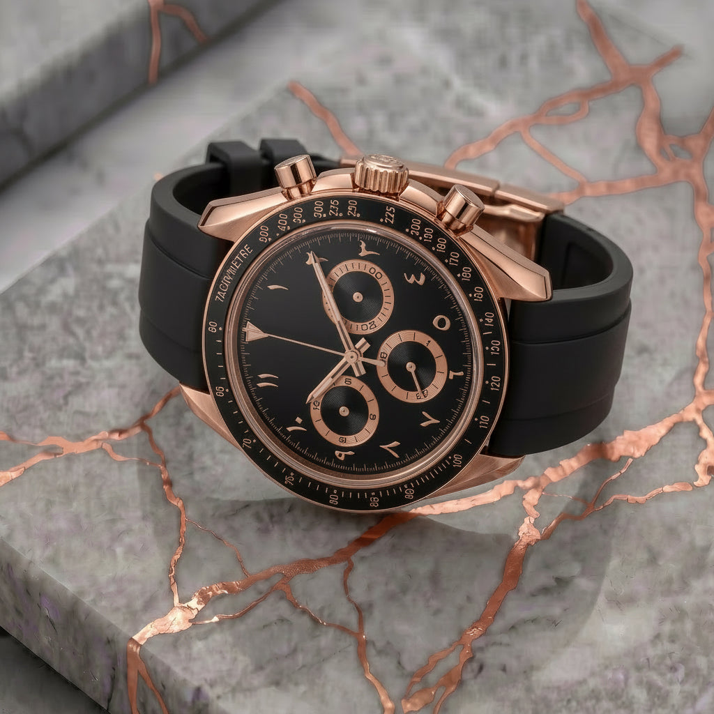 Pergor Torvex Black Rose Rubber V2 – automatic watch, stainless steel case and bracelet