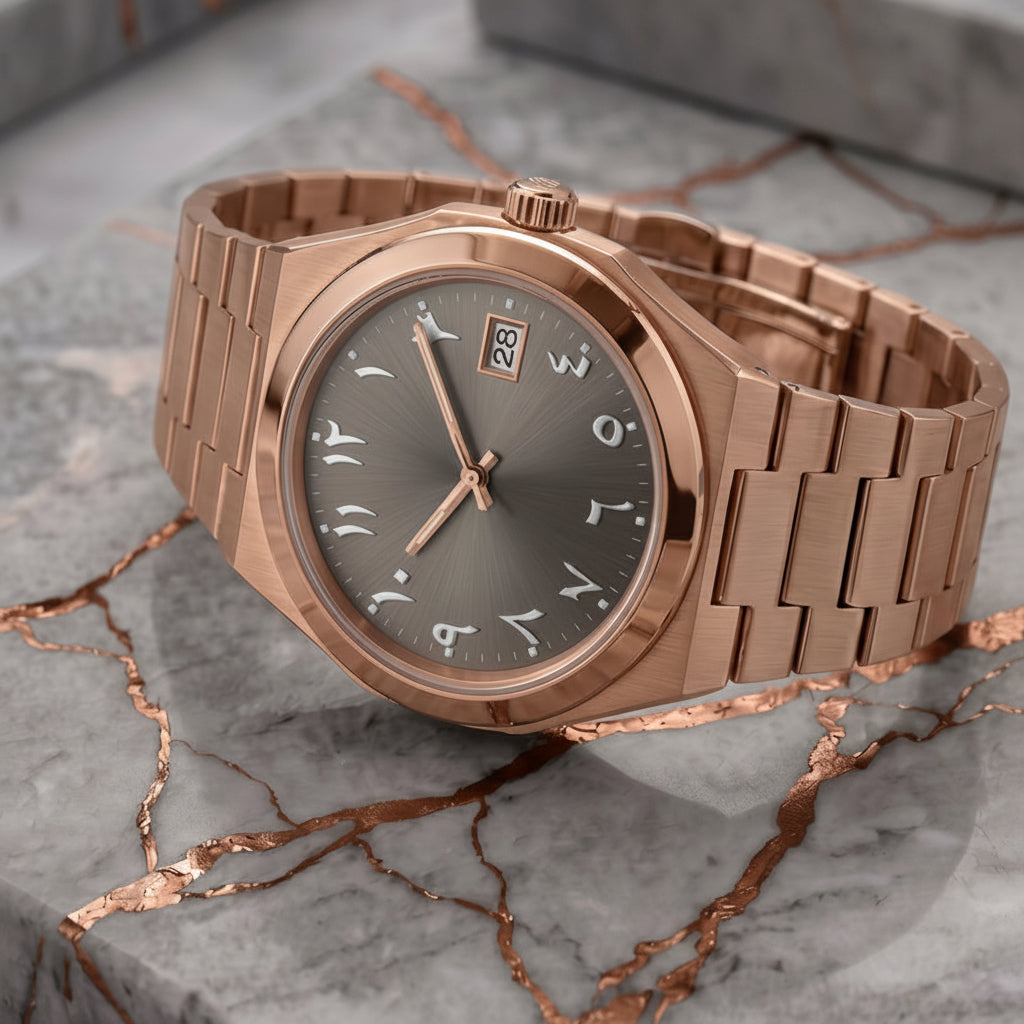 Pergor Tolaris.grey Rose – automatic watch, stainless steel case and bracelet