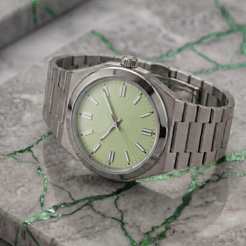 Pergor Artis Lime Steel – automatic watch, stainless steel case and bracelet