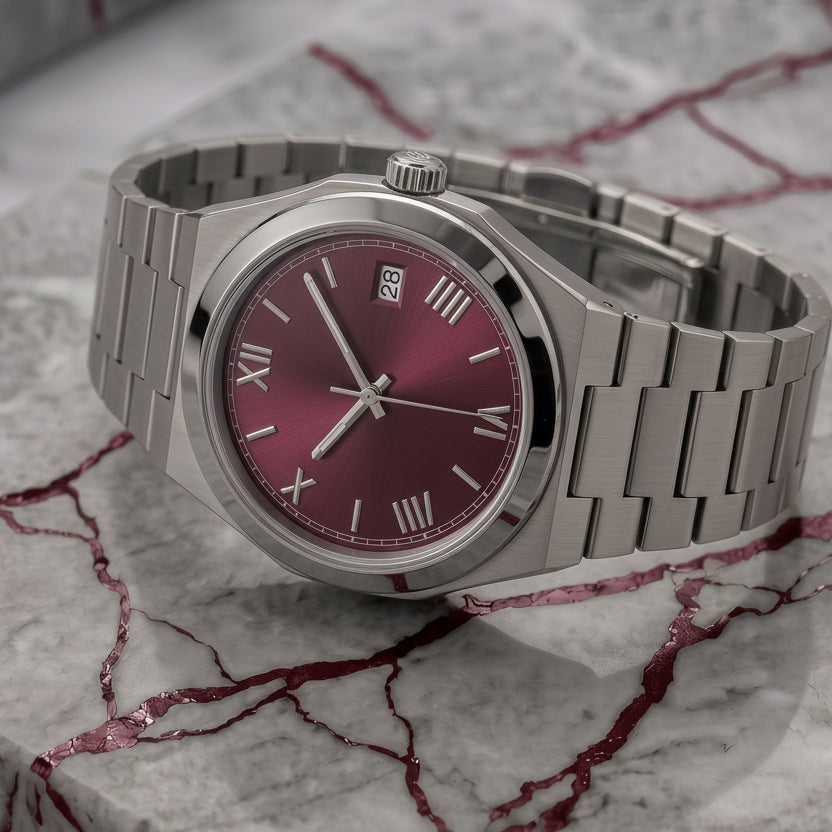 Pergor Tolaris RED Steel – automatic watch, stainless steel case and bracelet