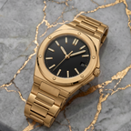 Pergor Valtor Black Gold – automatic watch, stainless steel case and bracelet
