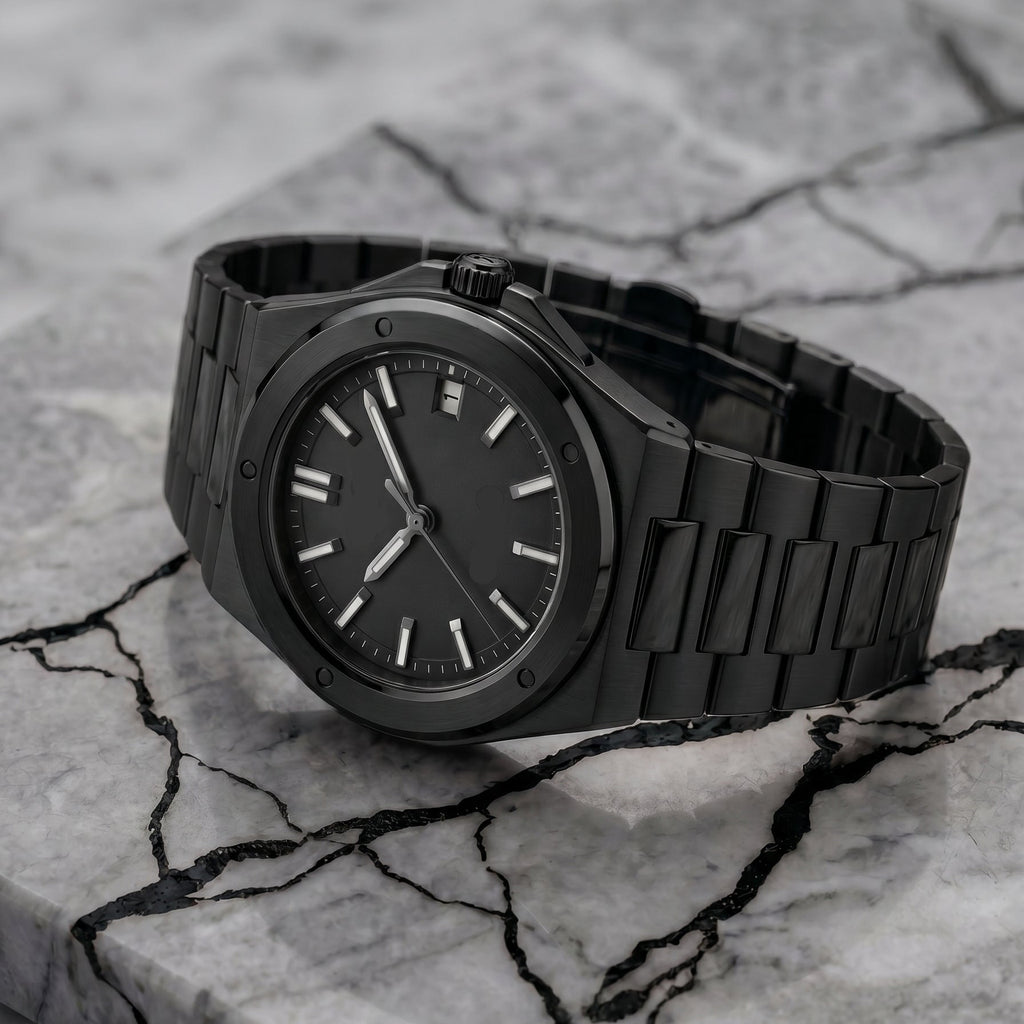 Pergor Valtor ALL Black – automatic watch, stainless steel case and bracelet