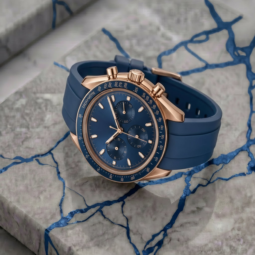 Pergor Torvex SEA Blue Rose Rubber – automatic watch, stainless steel case and bracelet