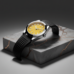 Pergor Veyra Yellow Rubber – automatic watch, stainless steel case and bracelet
